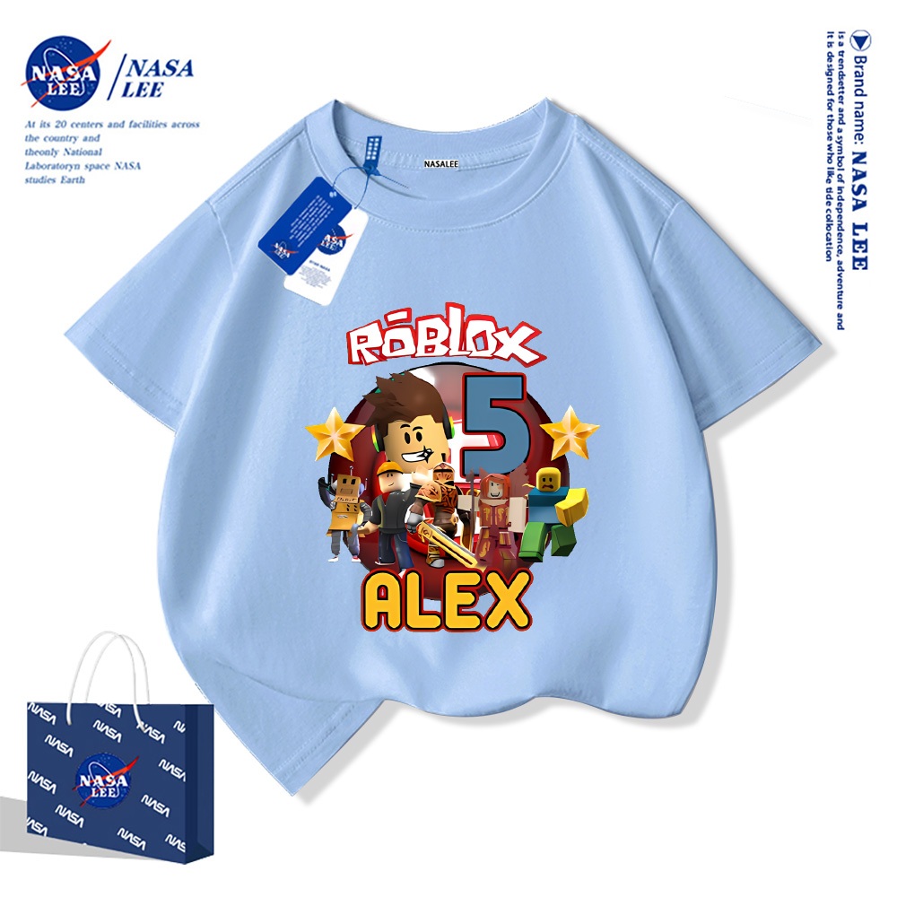 NASA เสื้อยืดเด็ก Robloxลายการ์ตูน 100% Cotton เสื้อเด็กผู้ชาย คุณภาพดี  สบายและนุ่ม พร้อมส่งจากกรุงเทพฯ - รูปที่ 4