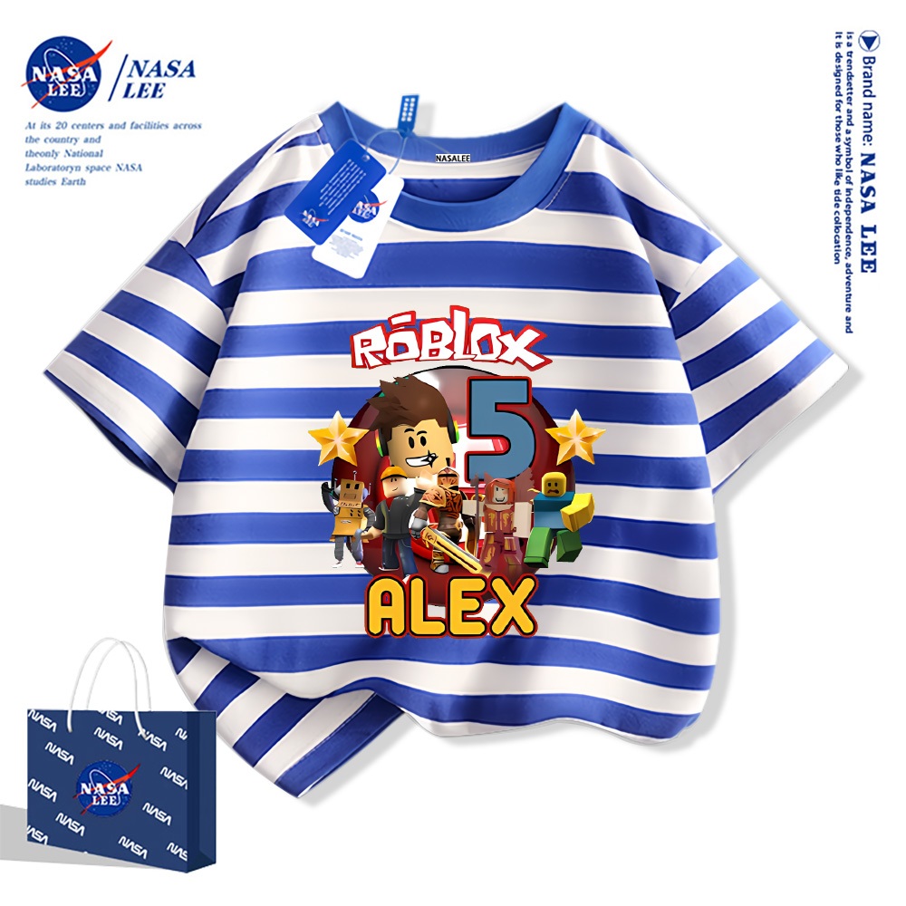 NASA เสื้อยืดเด็ก Robloxลายการ์ตูน 100% Cotton เสื้อเด็กผู้ชาย คุณภาพดี  สบายและนุ่ม พร้อมส่งจากกรุงเทพฯ - รูปที่ 6