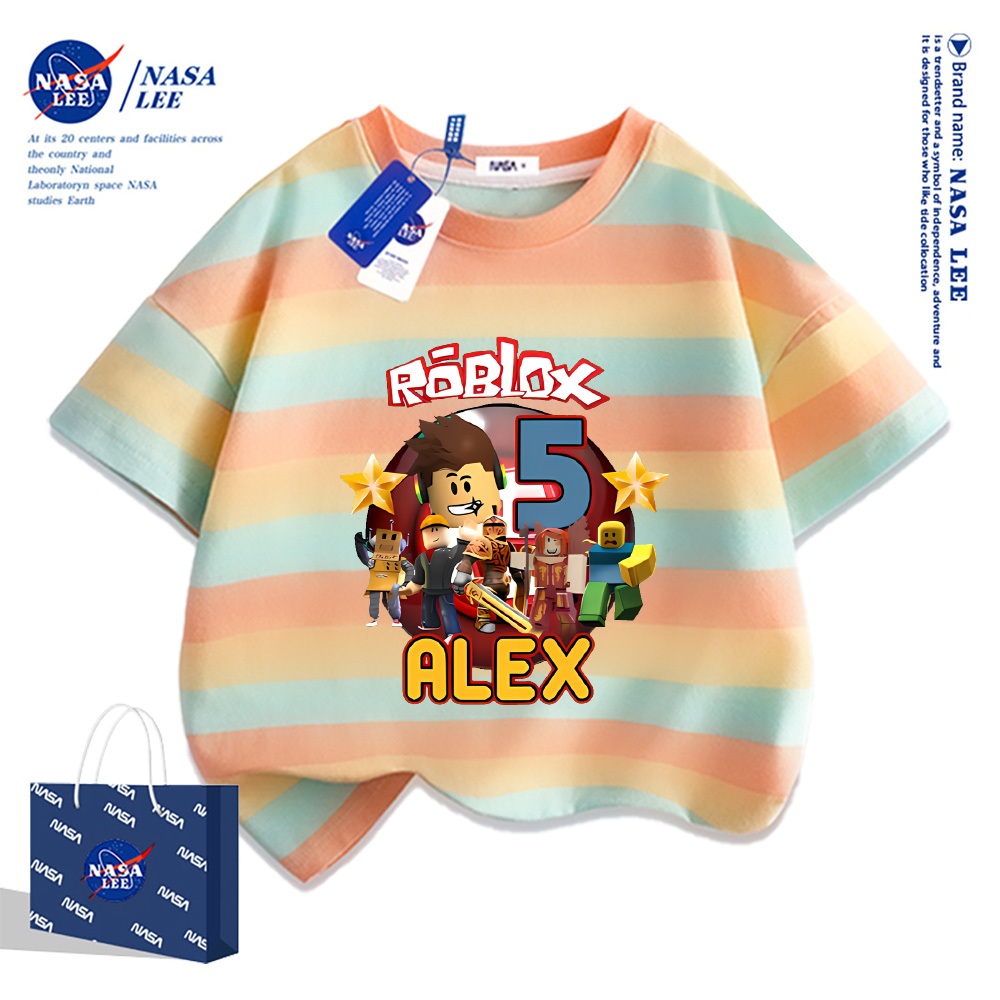 NASA เสื้อยืดเด็ก Robloxลายการ์ตูน 100% Cotton เสื้อเด็กผู้ชาย คุณภาพดี  สบายและนุ่ม พร้อมส่งจากกรุงเทพฯ - รูปที่ 5