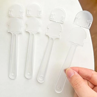 50 ชิ้น DIY ที่จับพัดลม 14 ซม.ด้ามพัด โปร่งใส พลาสติกแบบพกพามือพัดลมจับ อุปกรณ์เสริมพัดลมมินิปฏิบัติ