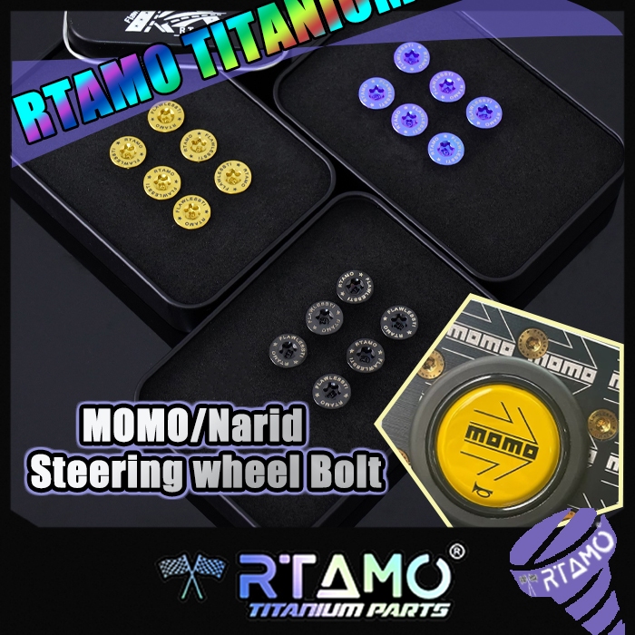 RTAMO Titanium Gr5 Momo Nardi NRG พวงมาลัย Aftermarket Steering Wheel Bolt Tesla Ford