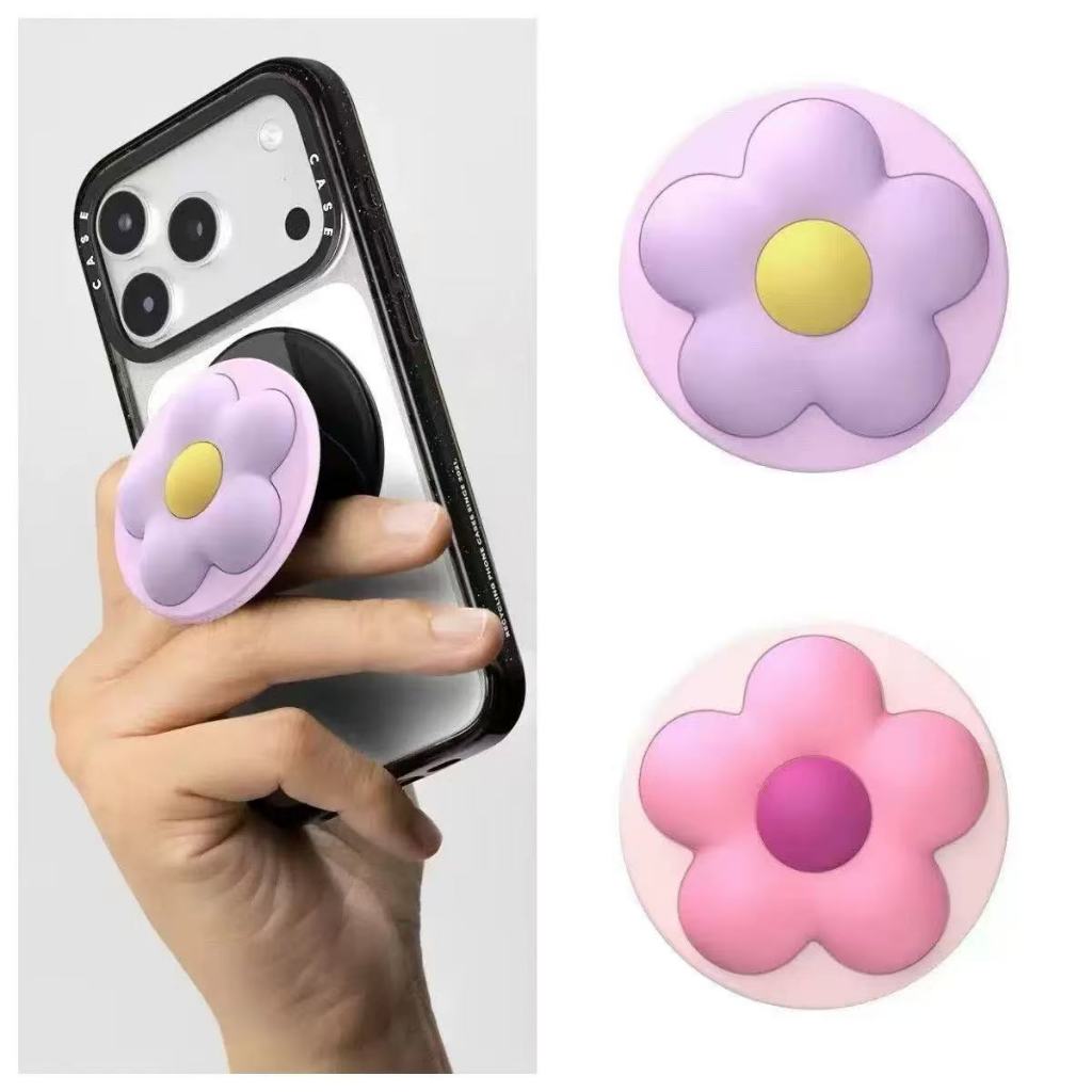 ใส่ถนนสไตล์เดียวกันดอกไม้สีชมพู/หมอกนุ่มสีม่วงพับวงเล็บแม่เหล็ก
