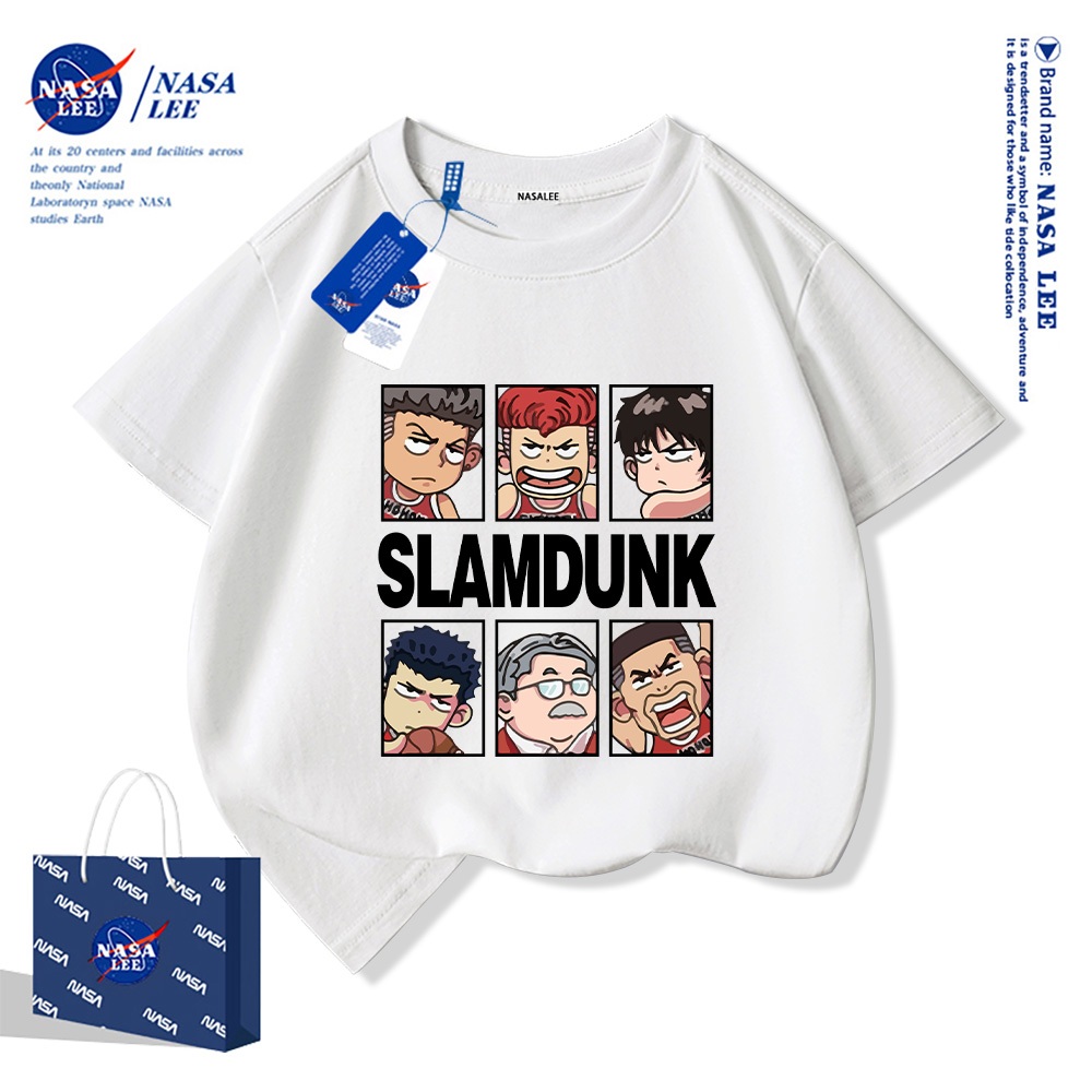 สินค้าใหม่ 2025! เสื้อยืดคอกลมผ้าฝ้ายแท้สำหรับเด็กจาก NASA สไตล์เกาหลี เสื้อผ้าแฟชั่นเด็ก