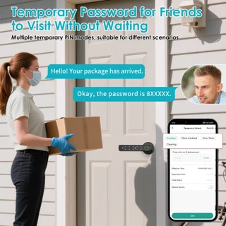 5 in1 Smart Digital Door Lock กลอนประตูดิจิตอล ลายนิ้วมือ รหัสผ่าน บัตร IC บลูทูธ กุญแจ ปลดล็อคระยะไกล Tuya APP ลูกบิดประตูอัจฉริยะ