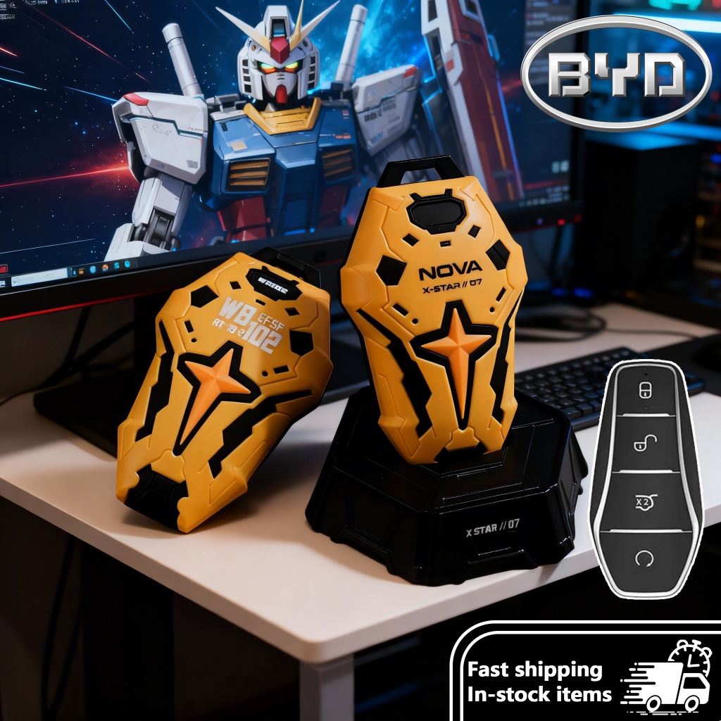 BYD ฝาครอบกุญแจรถ GUNDAM กรณี Mecha สไตล์สําหรับ SEAL Atto 3 Han EV Dolphin Lied Tang Dm Qin PLUS เพลง Pro MAX หยวนอุปกรณ์เสริม