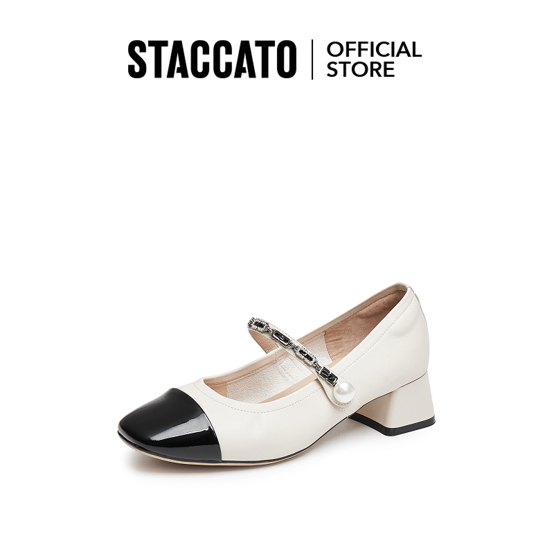 Staccato Mary Jane Pump Shoes รองเท้าแมรี่เจน 2"รองเท้าส้นสูงหนา หัวกลม J2662