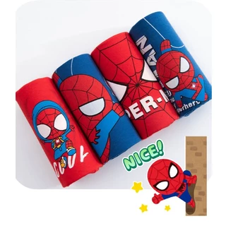ชุดชั้นในเด็ก 2 ชิ้น รุ่นใหม่ สำหรับเด็กอายุ 3-12 ปี ดีไซน์ลายสไปเดอร์แมนคุณภาพสูง ผลิตจากผ้าฝ้าย 100% สวมใส่สบาย ระบายอากาศได้ดี เหมาะสำหรับเด็กชาย