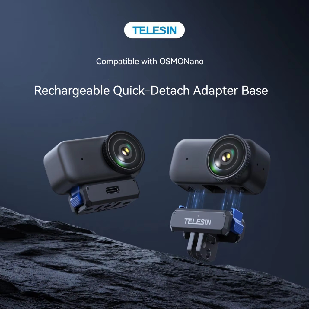 TELESIN อะแดปเตอร์แบบปลดเร็วแบบชาร์จไฟได้สําหรับ DJI osmo NANO กีฬาอะแดปเตอร์แม่เหล็กเดินป่ากลางแจ้งสําหรับอุปกรณ์เสริมกล้อง DJI ราคา ถูกที่สุด ดีลบีเคเค แกลเลอรีภาพที่ 3
