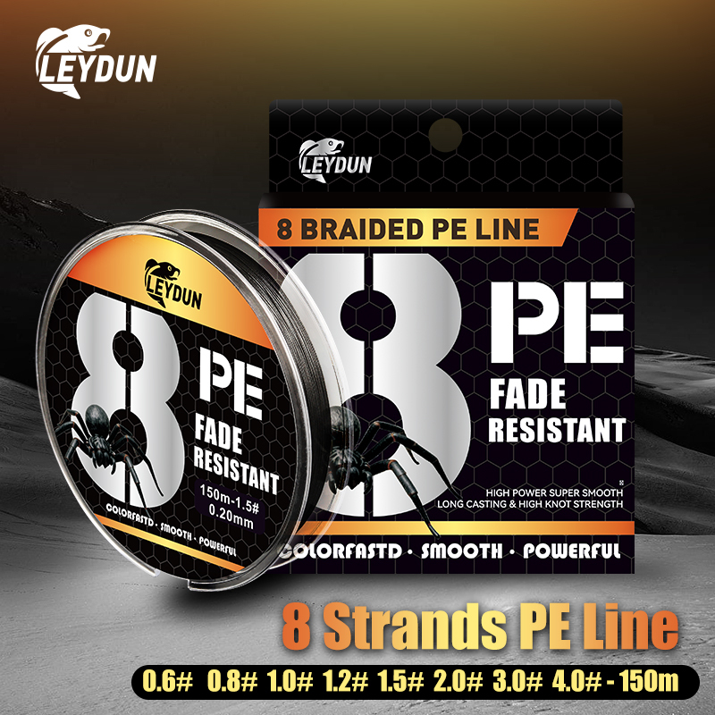 LEYDUN สายตกปลามัลติฟิเลเมนต์ 8 Strand สีดำ ความยาว 150 เมตร