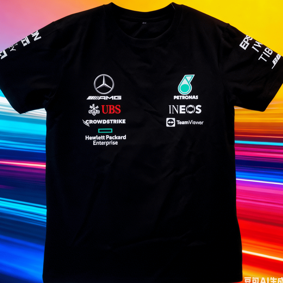 เสื้อยืดแขนสั้น สีดำ F1 BENZ Fleet Custom Racing ไซส์ S-5XL