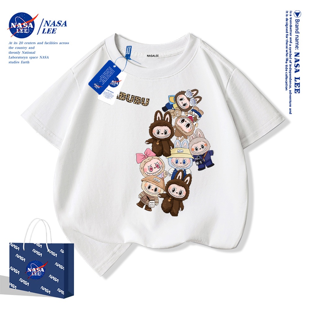 เสื้อนาซ่าสำหรับเด็กปี 2025 แขนสั้น ผ้าฝ้ายแท้นุ่มสบาย ออกแบบมาอย่างน่ารัก