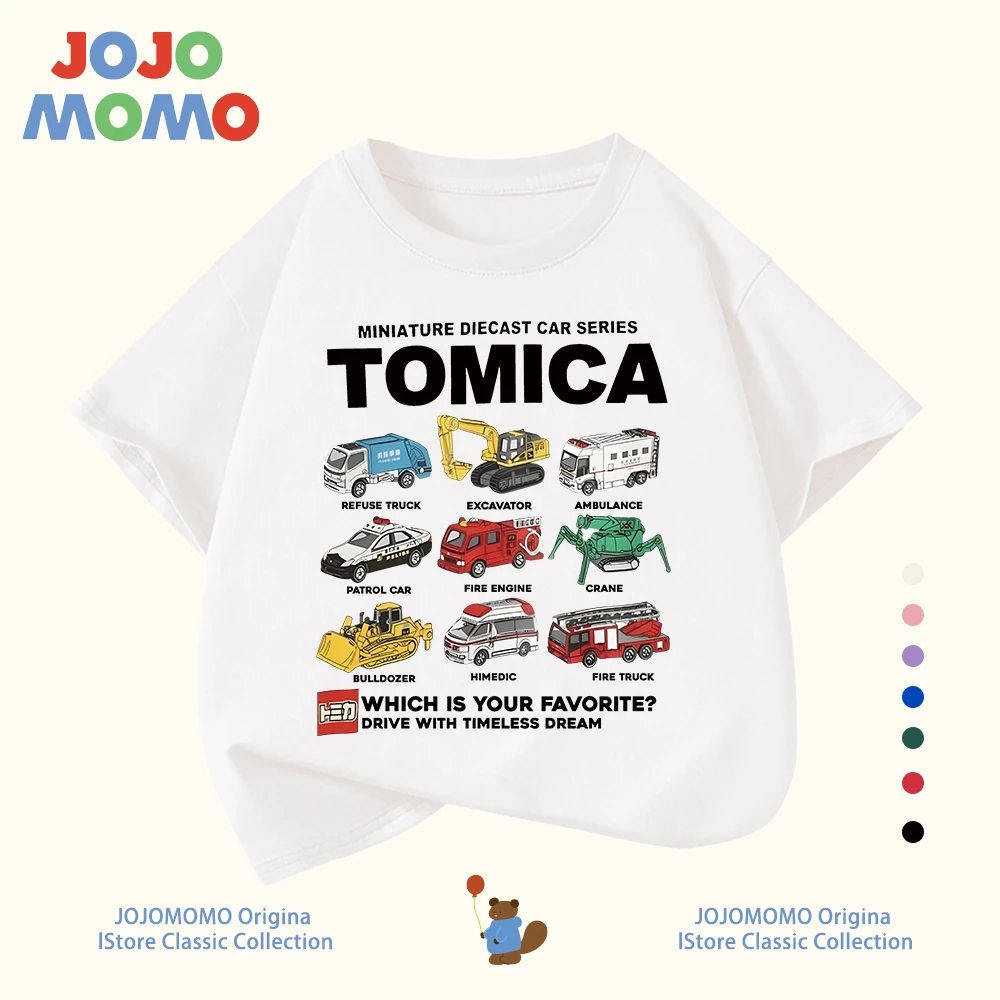 เสื้อเด็กผู้ชาย ลายรถยนต์ ผ้านุ่มระบายอากาศดี คอตตอนแท้100% เหมาะกับอากาศร้อน พร้อมส่ง