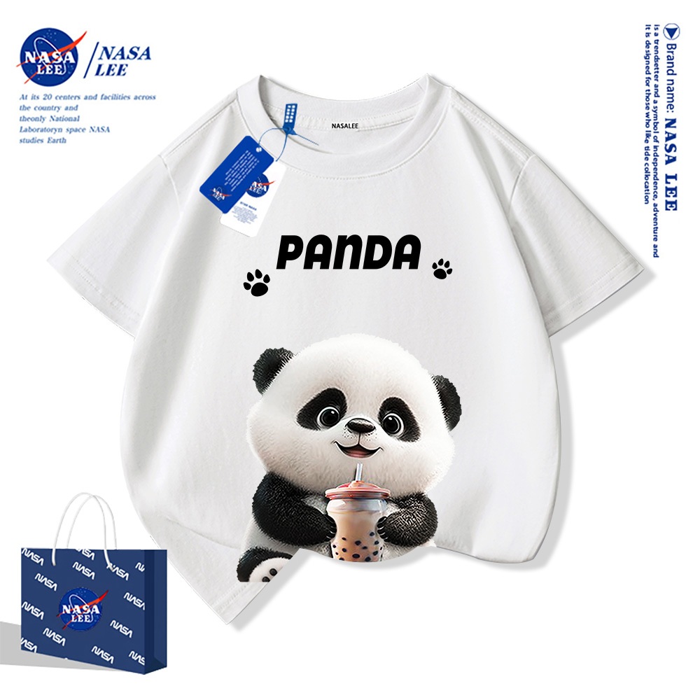 2024 สินค้าใหม่! เสื้อยืดเด็กจาก NASA เสื้อยืดคอกลมผ้าฝ้ายแท้สำหรับเด็ก แขนสั้น นุ่มสบาย