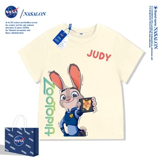 NASA เสื้อยืดเด็ก Judy Nick ลายการ์ตูน cotton 100% นุ่มสบาย ทรงหลวม ระบายอากาศดี ใส่สบายทั้งเด็กชายกับเด็กหญิง