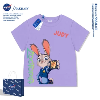 NASA เสื้อยืดเด็ก Judy Nick ลายการ์ตูน cotton 100% นุ่มสบาย ทรงหลวม ระบายอากาศดี ใส่สบายทั้งเด็กชายกับเด็กหญิง