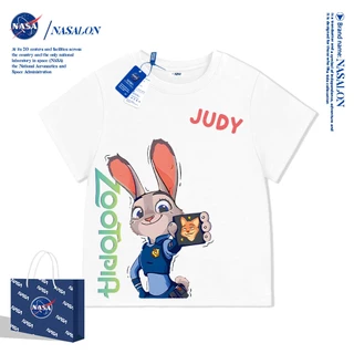 NASA เสื้อยืดเด็ก Judy Nick ลายการ์ตูน cotton 100% นุ่มสบาย ทรงหลวม ระบายอากาศดี ใส่สบายทั้งเด็กชายกับเด็กหญิง