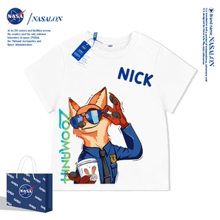 NASA เสื้อยืดเด็ก Judy Nick ลายการ์ตูน cotton 100% นุ่มสบาย ทรงหลวม ระบายอากาศดี ใส่สบายทั้งเด็กชายกับเด็กหญิง