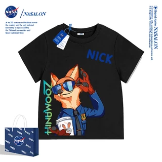 NASA เสื้อยืดเด็ก Judy Nick ลายการ์ตูน cotton 100% นุ่มสบาย ทรงหลวม ระบายอากาศดี ใส่สบายทั้งเด็กชายกับเด็กหญิง