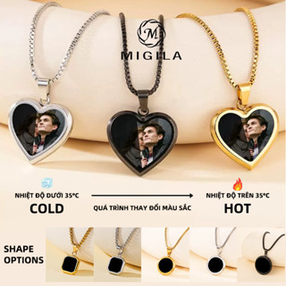 ของขวัญรับปริญญา มิเกลล่า สร้อยคอรูปถ่ายคู่เปลี่ยนสีเมื่ออุ่…