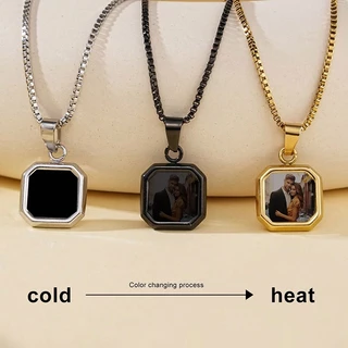 ของขวัญรับปริญญา มิเกลล่า สร้อยคอรูปถ่ายคู่เปลี่ยนสีเมื่ออุ่น สร้างสรรค์ และน่าสนใจ ไม่ซีดจาง และกันน้ํา เหมาะสําหรับมอบของขวัญเซอร์ไพรส์