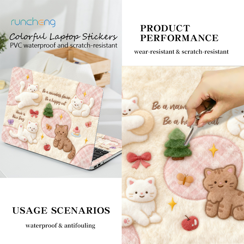 MUHEY 2 ชิ้นสีน้ําแปรงจังหวะโน้ตบุ๊คสติกเกอร์ Universal 11-17 นิ้ว Full ยี่ห้อคอมพิวเตอร์ DIY พร้อมใช้งาน