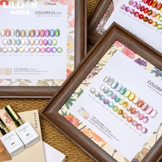 พร้อมส่งในไทย Colorful Girl 12 สี เจลแคทอายออโรร่า (Cat Eye Aurora Gel) สีเจลแคทอายเนื้อซาติน 12ml ลูกแก้ว ฟรีชาร์ทสี Cat eye