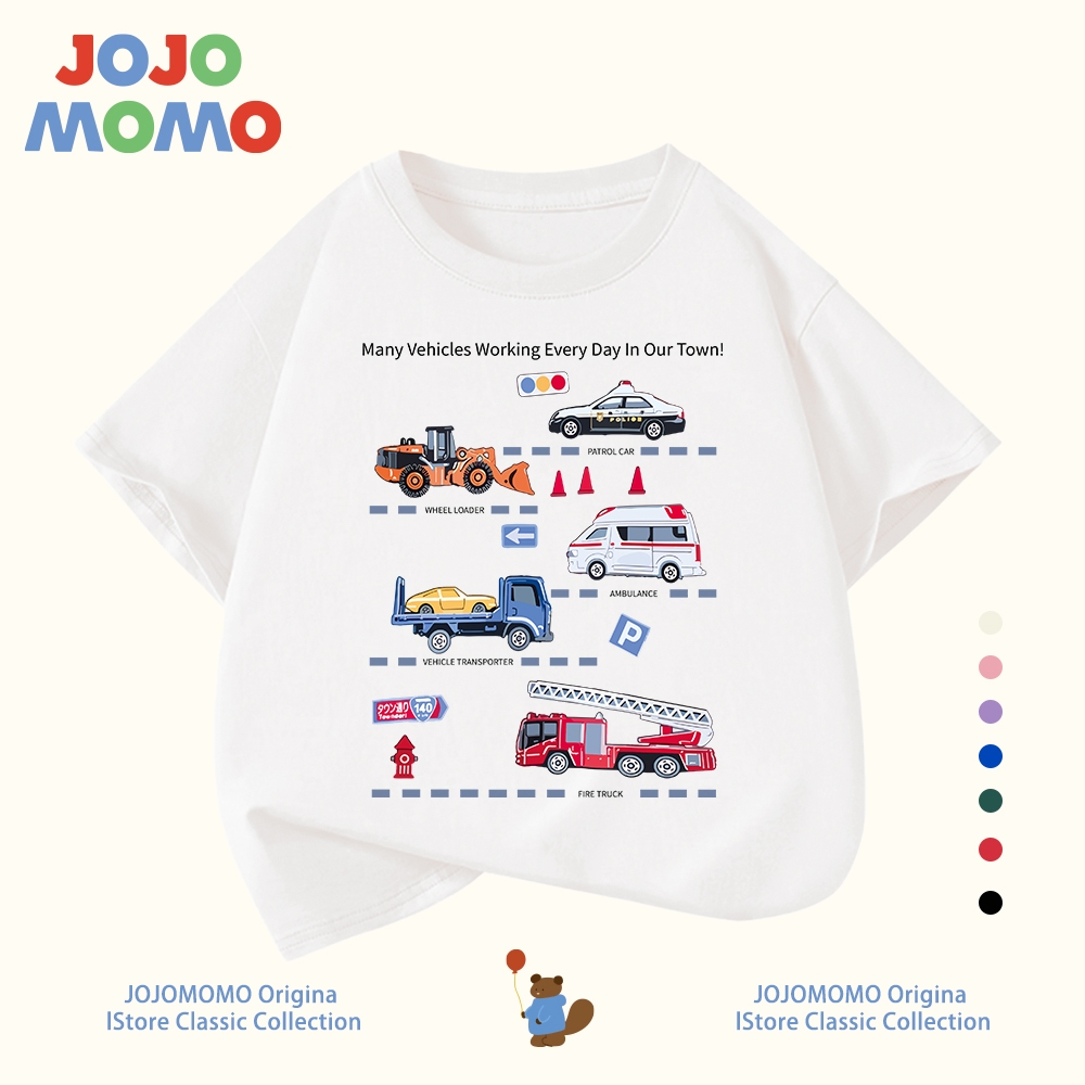【จัดส่งภายใน 24 ชม】เสื้อยืดเด็ก แขนสั้น สำหรับเด็กผู้ชาย ซีรีส์รถยนต์ ผ้าฝ้ายแท้ 100% นุ่มสบาย ใส่แล้วเท่สุดๆ