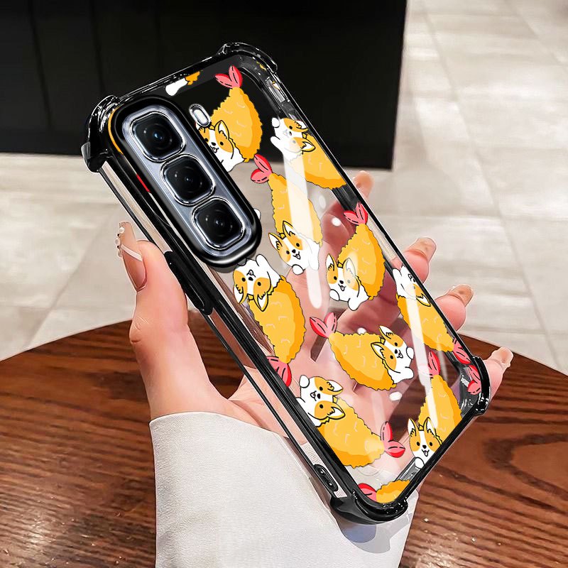 YBDปลอกสําหรับTecno Spark 40 Pro + Spark 40C KM6 KM7 Clear Anti-Dropเคสโทรศัพท์พร้อมMonster Fish