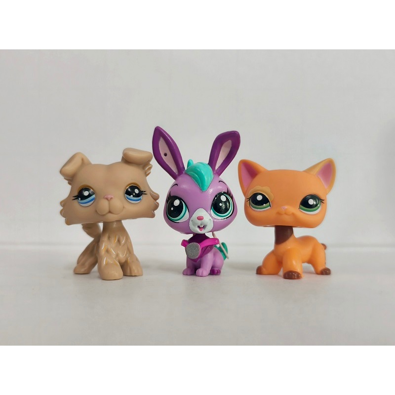 3 ชิ้น/ล็อต LPS รูปแมวสุนัขกระต่าย #1194#4061 Littlest Pet Shop ของเล่นเด็ก