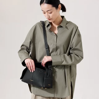 Songmont Small Drippy Roof Bag กระเป๋าสะพายไหล่สําหรับผู้หญิง Full-Grain Cow Leather Sling Bag Women