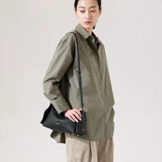 Songmont Small Drippy Roof Bag กระเป๋าสะพายไหล่สําหรับผู้หญิง Full-Grain Cow Leather Sling Bag Women
