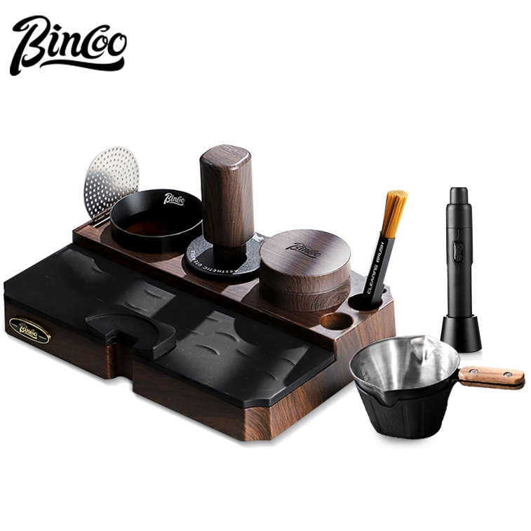 Bincoo Coffee Storage Board Wood Grain Pressed Powder Base Powder จําหน่ายผงกดชุดค้อนฐานกาแฟ 51/58 มม.