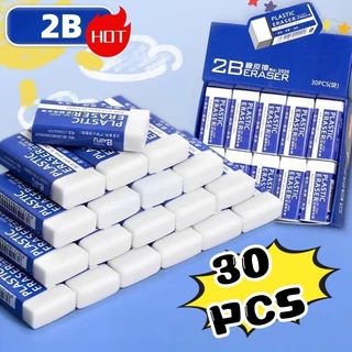30pcs ยางลบ สีขาว 2B ทําความสะอาดง่าย อุปกรณ์เครื่องเขียน สํานักงาน นักเรียน