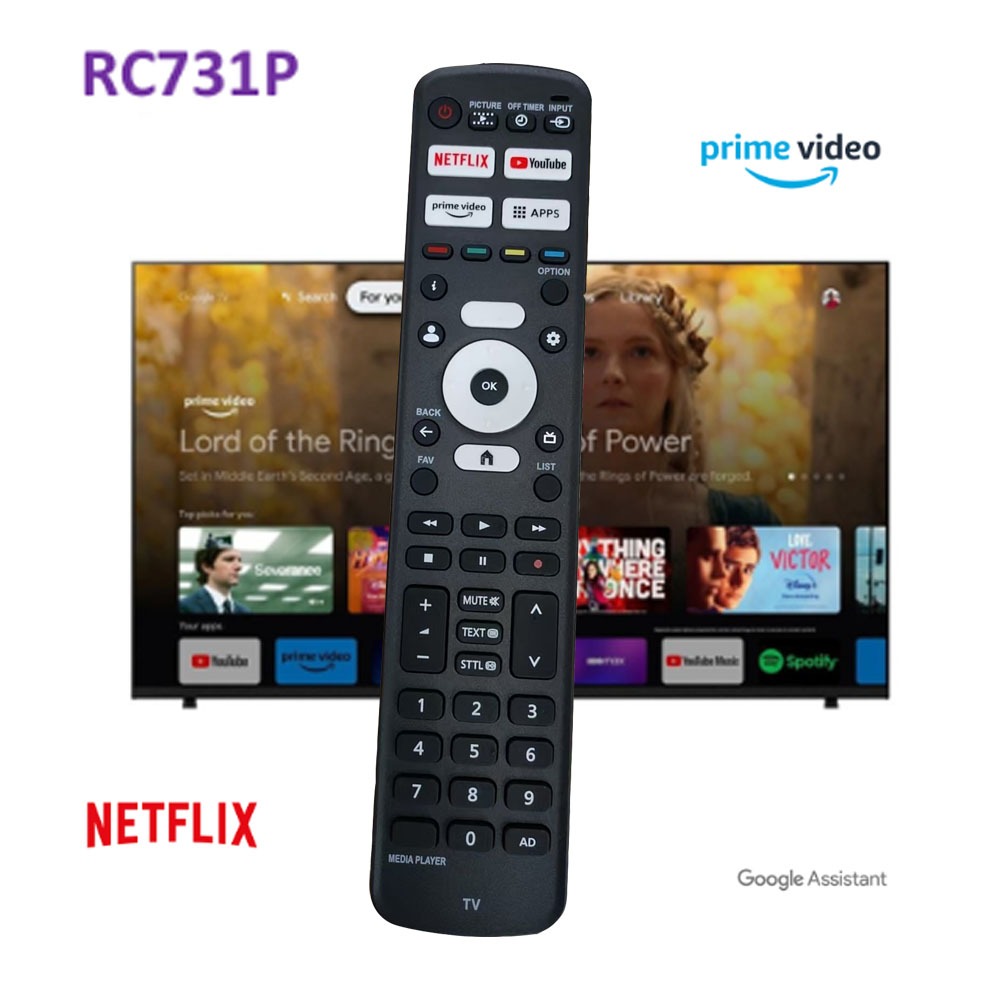 สําหรับ Panasonic Smart TV Remote MX650 Series 55 นิ้ว 4K HDR พร้อมฟังก์ชั่นเสียงบลูทูธ PN-V14 RC731P เหมาะสําหรับ 771P PN-V14 RC731P TV รีโมทคอนโทรล (NETFLIX/You Tube/Home Video