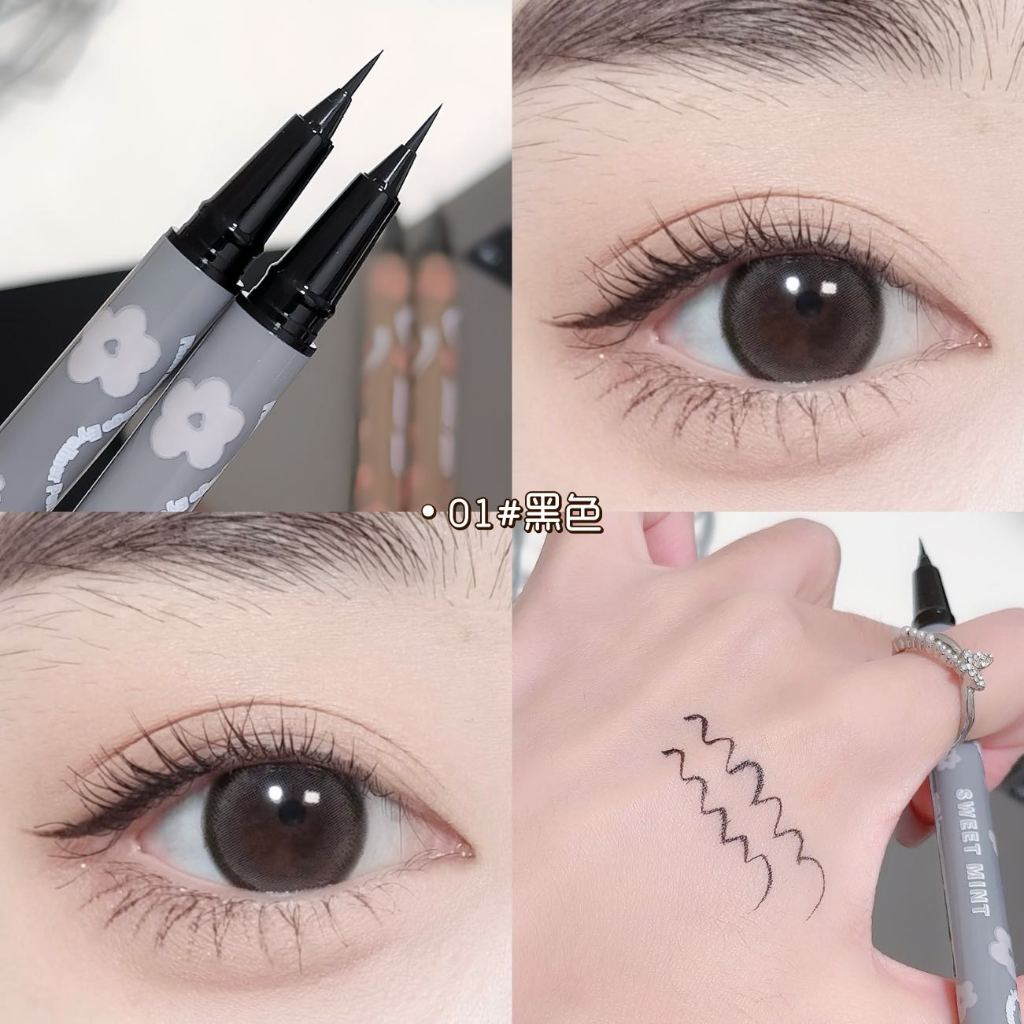 SWEET MINT Black Brown Eyeliner Pen- Ultra-fine 0.01MM Tip Quick-Dry & No Smudging Waterproof & Sweat-proof 12H Liquid Eyeliner - รูปที่ 4