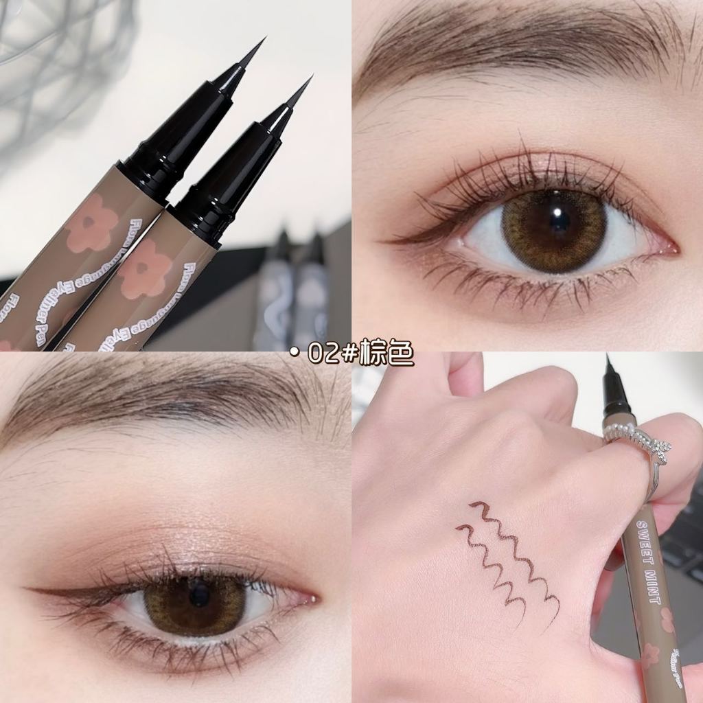 SWEET MINT Black Brown Eyeliner Pen- Ultra-fine 0.01MM Tip Quick-Dry & No Smudging Waterproof & Sweat-proof 12H Liquid Eyeliner - รูปที่ 5