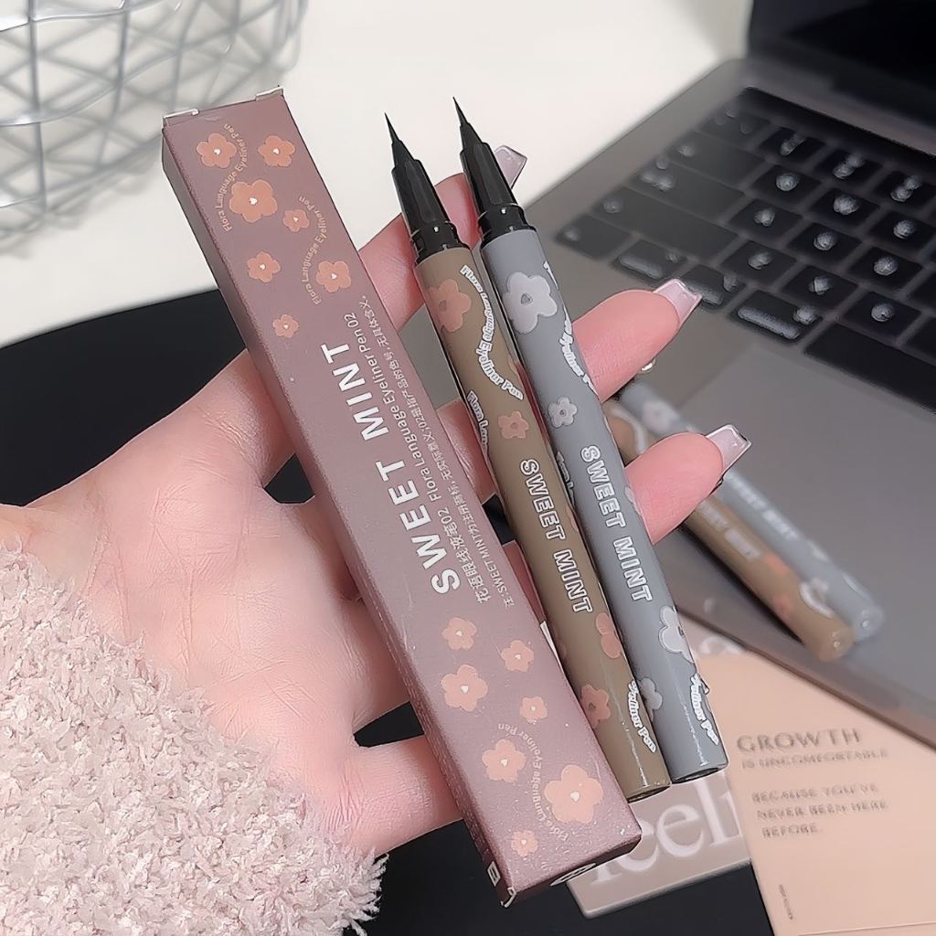 SWEET MINT Black Brown Eyeliner Pen- Ultra-fine 0.01MM Tip Quick-Dry & No Smudging Waterproof & Sweat-proof 12H Liquid Eyeliner - รูปที่ 7