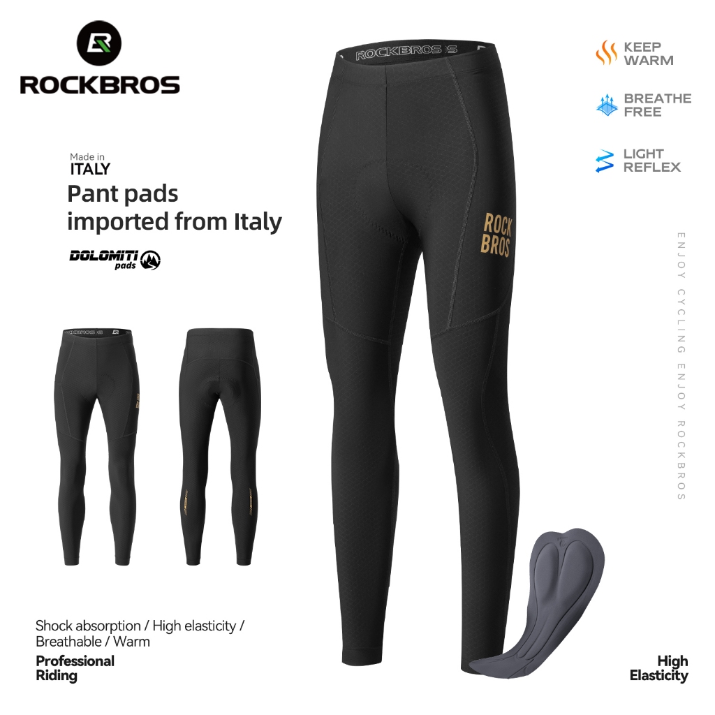 ROCKBROS กางเกงปั่นจักรยานอิตาเลียน ยืดหยุ่นสูง ซับแรงกระแทก ทนลม อุ่น เหมาะสำหร
