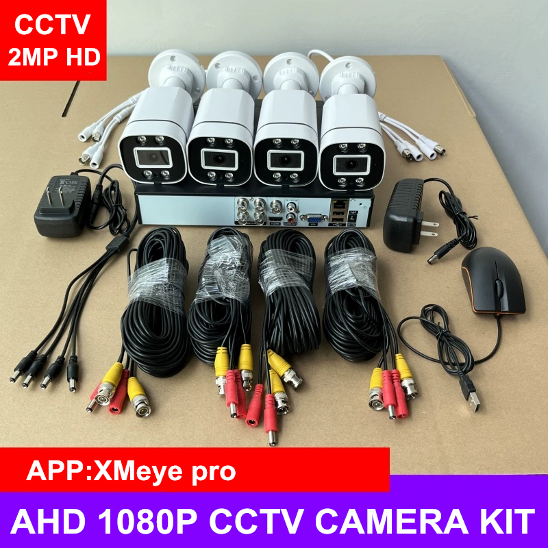 XMEye 4CH ชุดกล้องวงจรปิดกลางแจ้ง Full HD 1080P 2.0MP AHD กล้องวงจรปิด