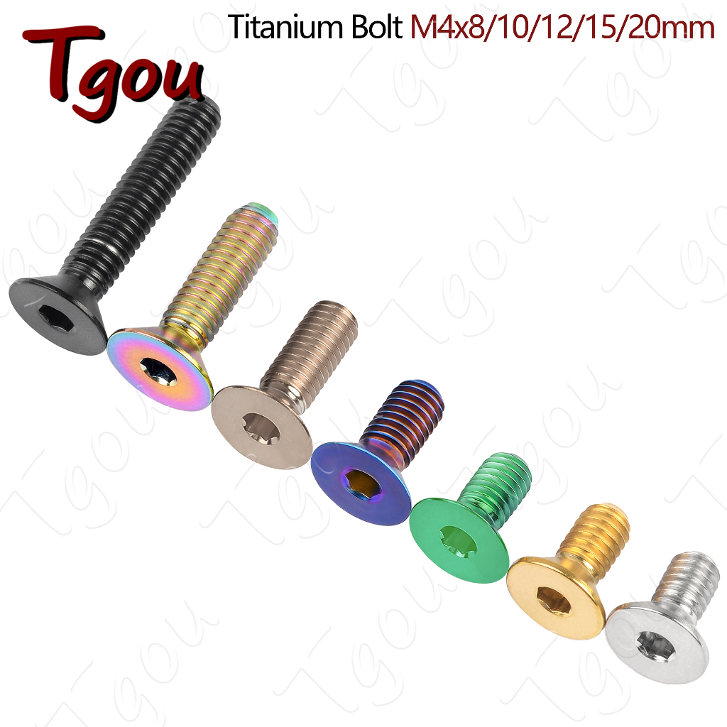 Tgou ไทเทเนียม Ti M4x8/10/12/15/20 มม. Countersunk หกเหลี่ยมซ็อกเก็ตหัว Ti สกรูสลักเกลียวสําหรับจักรยานจักรยาน dropshipping 1 ชิ้น