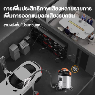 TIXX Vacuum Cleaner เครื่องดูดฝุ่นอุตสาหกรรม 35L 2200W Dry/Wet/Blow 3-in-1 เครื่องดูดฝุ่น ถังสแตนเลส