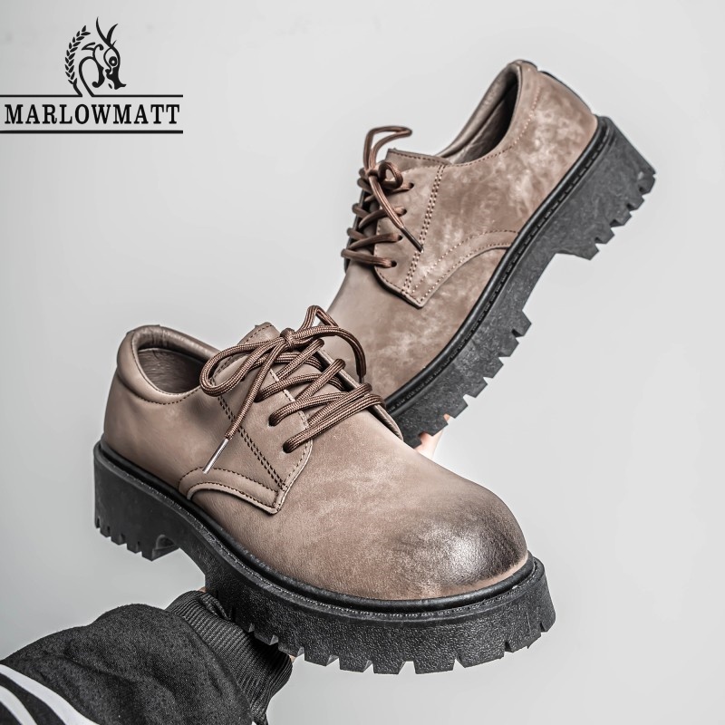 Marlowmatt حذاء كارغو رجالي مقاوم للماء يرفع الطول — صورة 8
