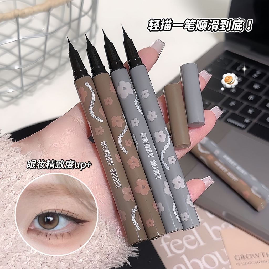 SWEET MINT Black Brown Eyeliner Pen- Ultra-fine 0.01MM Tip Quick-Dry & No Smudging Waterproof & Sweat-proof 12H Liquid Eyeliner - รูปที่ 6