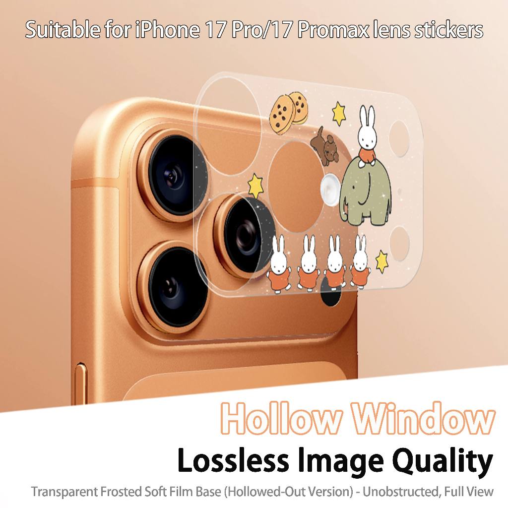 ฟิล์มกันรอยเลนส์กล้องหลังแบบใสฝ้า ลายการ์ตูน สําหรับ iPhone 17 Pro Max/iPhone 17 Pro