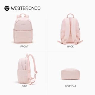 WESTBRONCO กระเป๋าเป้ Melon Pan ขนาดใหญ่ สไตล์มินิมอล ดีไซน์น่ารักสีพาสเทล น้ำหนักเบา กันน้ำได้ เหมาะสำหรับเดินทาง พกพาขึ้นเครื่องได้