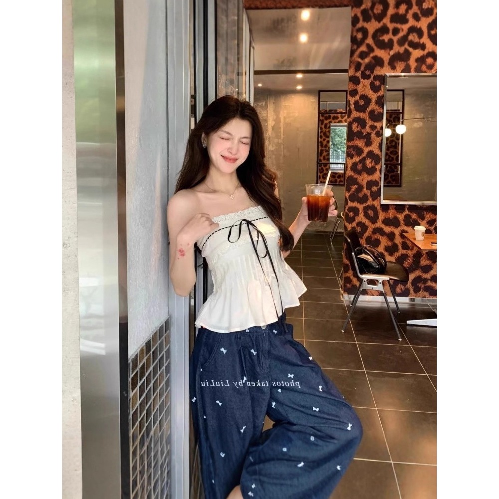 เสื้อยืดเปิดไหล่ผู้หญิงเวอร์ชั่นเกาหลีพร้อมเสื้อเชือกรูดแฟชั่น - รูปที่ 6