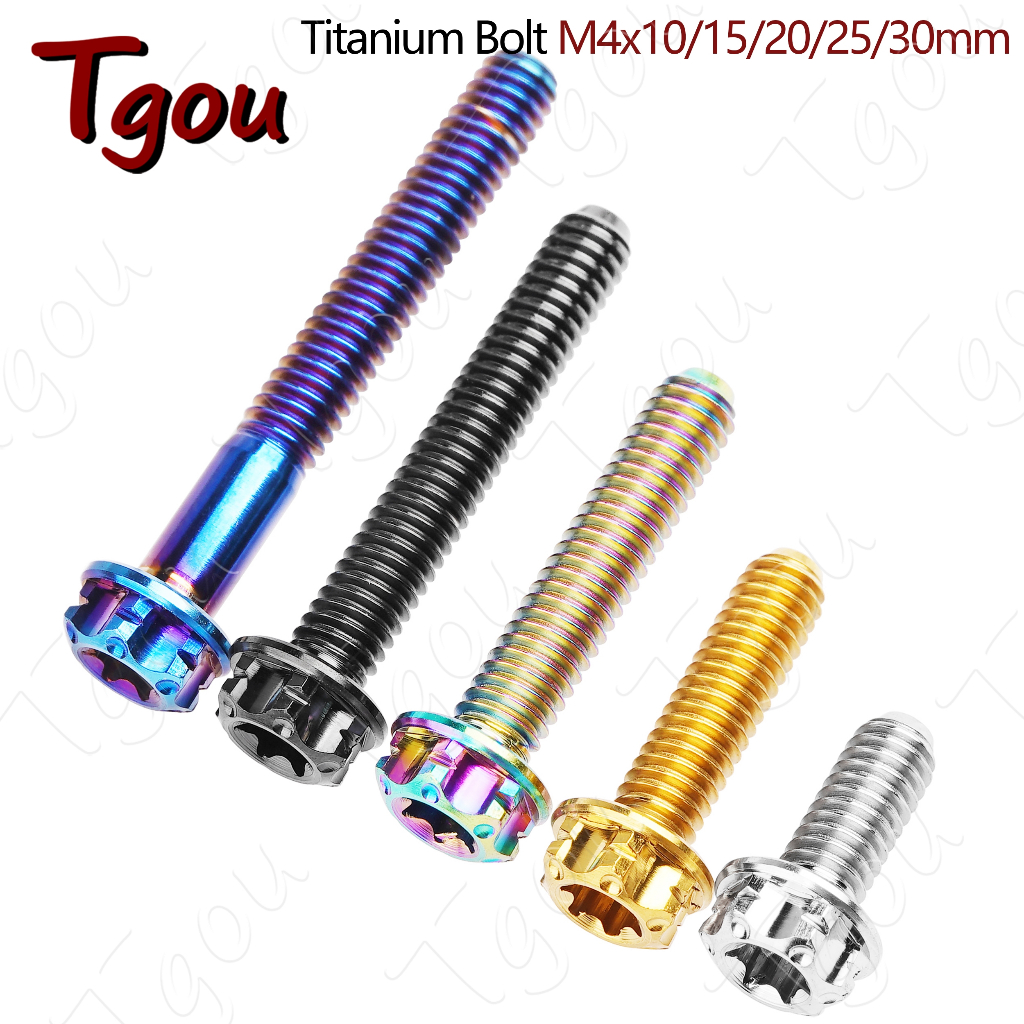 Tgou ไทเทเนียมสลักเกลียว Gr5 M4x10 15 20 25 30 มม.หัวหน ้ าแปลน T20 Torx สกรูสําหรับเบรคถังของเหลวกระบอก