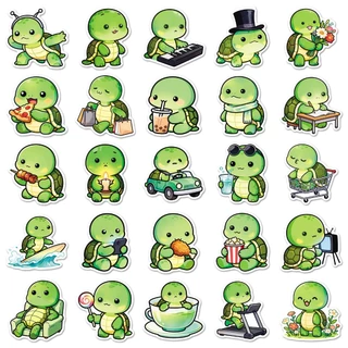 น่ารัก 50 ชิ้นการ์ตูน Bean eyed เต่าสติกเกอร์สําหรับโทรศัพท์แล็ปท็อปสมุดภาพ Art หมวกกันน็อกสติกเกอร์ Graffiti กันน้ํา DIY