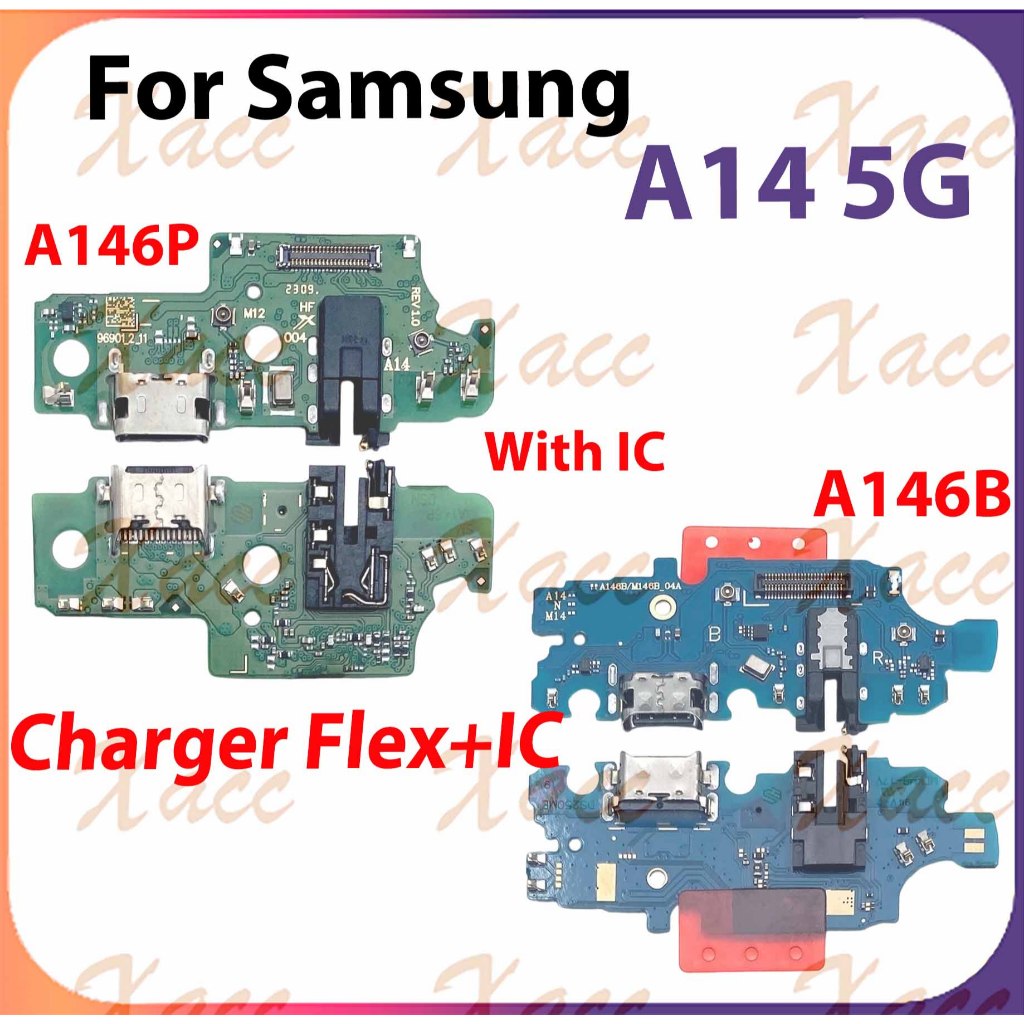 สําหรับ Samsung Galaxy A14 5G A146P A146B ชาร์จพอร์ต Flex สาย USB Dock Connector เมนบอร์ดโทรศัพท์เปลี่ยนชิ้นส่วนติดตั้ง