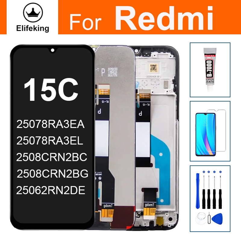 6.9 "จอแสดงผล LCD สําหรับ Xiaomi Redmi 15C 4G 5G 25078RA3EA 2508CRN2BC Touch Screen Digitizer Assembly กรอบ